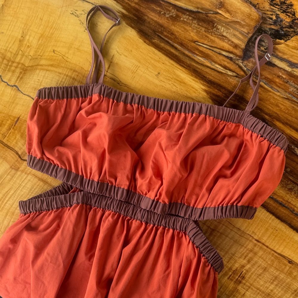 Forever 21 Orange Maxi Dress with cutouts and Spaghetti Straps - Picture 5 of 7